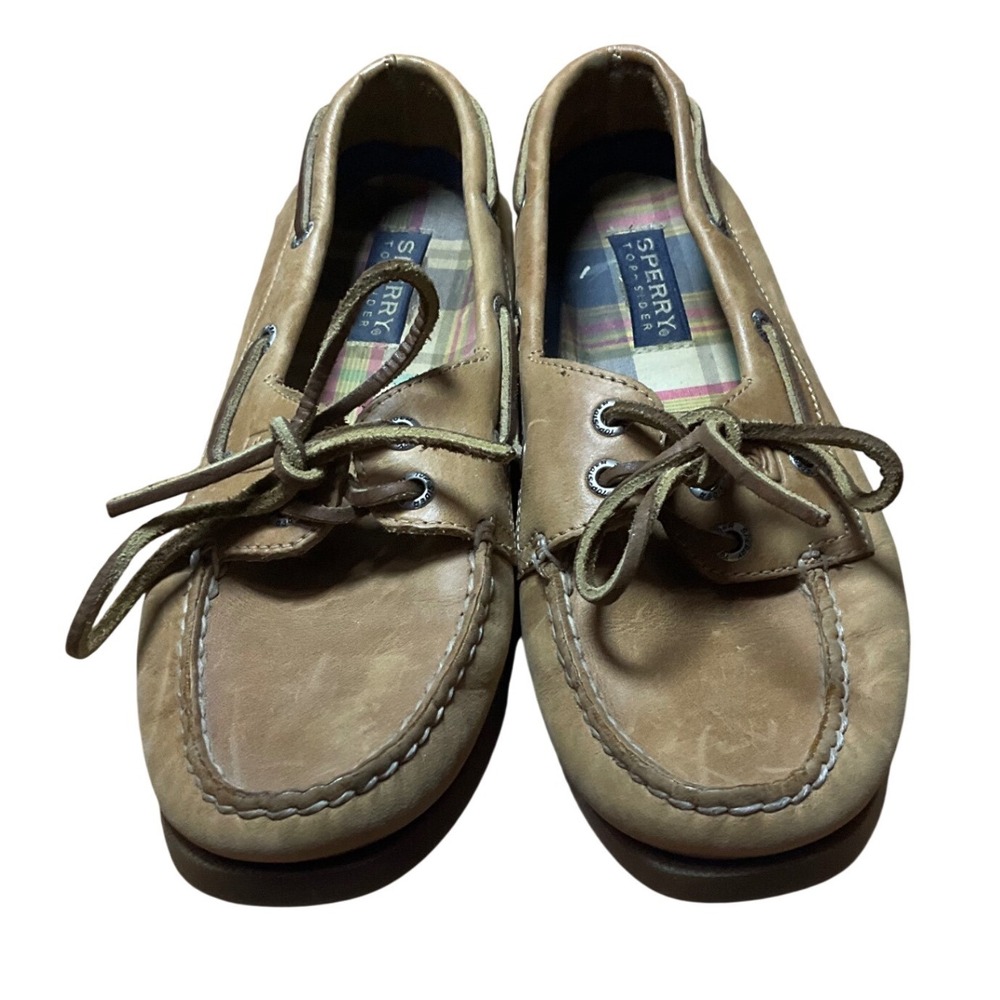 Sperry Top-Sider Authentic Original Tan Leather Boat Shoes Women 8 M 9155240